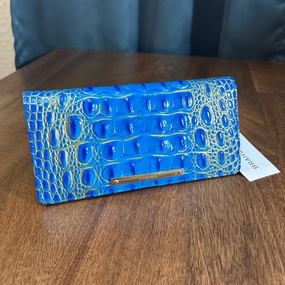 Brahmin NWT Ady - Electric Indigo - Embossed Leather Wallet - Picture 11 of 12